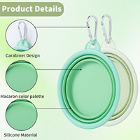 Bol pliable pour chien, couleur macaron, bol de voyage pour animaux de compagnie, bol pliable en silicone pour l'eau, pour chiens et chats de petite à grande taille