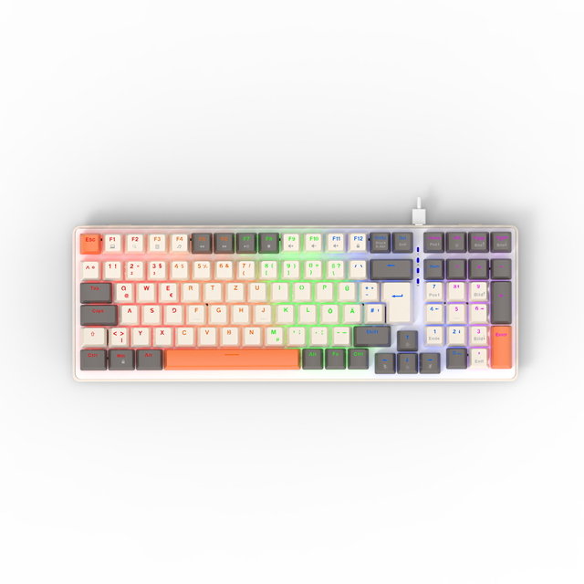 Hot Style German Laptop Mechanical Keyboard Gaming Double-Shot ABS Keycaps Light up Keyboard for PC Mac
