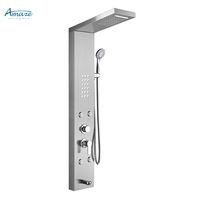 Robinet de douche de luxe en acier inoxydable 304 avec écran LED numérique, système de douche en cascade, ensemble de mitigeur de douche, panneau de douche
