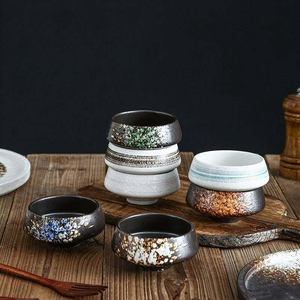 Tazón de Cerámica Creativo Pintado a Mano para Ensaladas, Tazón para Fideos Lamian, para el Hogar o Restaurantes, con Platos - Product Image 1