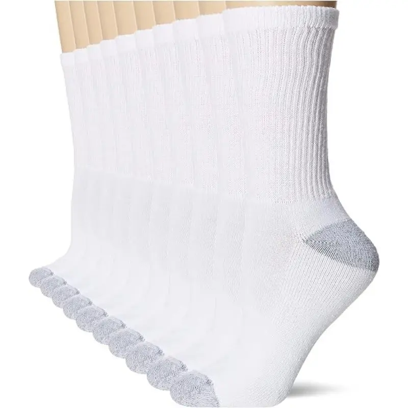 2024 Wholesale Men's Fashionable Crew Socks Sports Grip Socks Unisex Outdoor Black And White Sports Socks 10 pairs