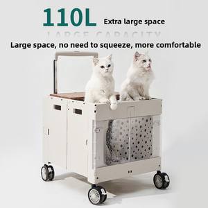 Yeni Açık Hava Kamp Alanı Evcil Hayvan Arabası Kutusu Büyük Kapasiteli Katlanabilir Küçük Araba Çok Fonksiyonlu Açılır Tavanlı - Product Image 2