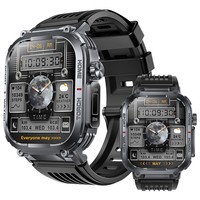 Reloj Inteligente con Llamadas, Resistente al Agua 3ATM, Linterna LED, Brújula, Monitor de Salud 24/7, Reloj Deportivo para Exteriores Unisex