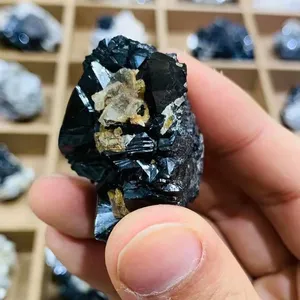 Natural Healing Mine Cluster Stone crystal mica cassiterite Black Cluster Stone