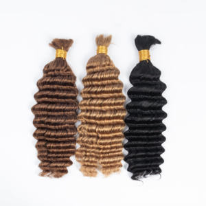 Extensions de tresses bouclées vietnamiennes 100 % naturelles en cheveux humains vierges Deep Wave pour crochet - Product Image 1