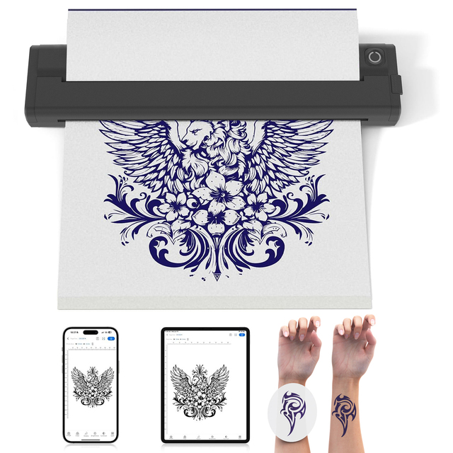 A4 Portable Thermal Printer for Tattoo Stencil for & USB 2000mAh Battery Stock