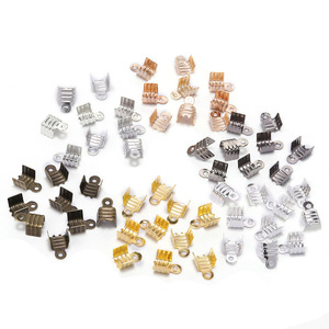Clip en cuir pour cordon, couleurs assorties, boucle en fer plaqué pour la fabrication de bracelets, accessoires de bijouterie - Product Image 5