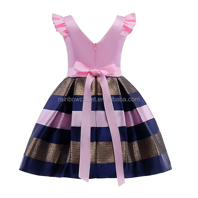 Disfraz de fiesta para niña, vestido de vacaciones para niños, Pascua, Navidad, Halloween, satén, rayas, baile de graduación, vestido de princesa