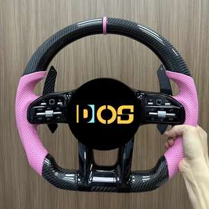 Volant en fibre de carbone personnalisé avec LED pour Mercedes-Benz 2015-2021 W205 C300 E260 E300 S400 G350 GLA <span class=keywords><strong>43</strong></span> GT <span class=keywords><strong>AMG</strong></span> GLB <span class=keywords><strong>GLC</strong></span> SL - Product Image 2