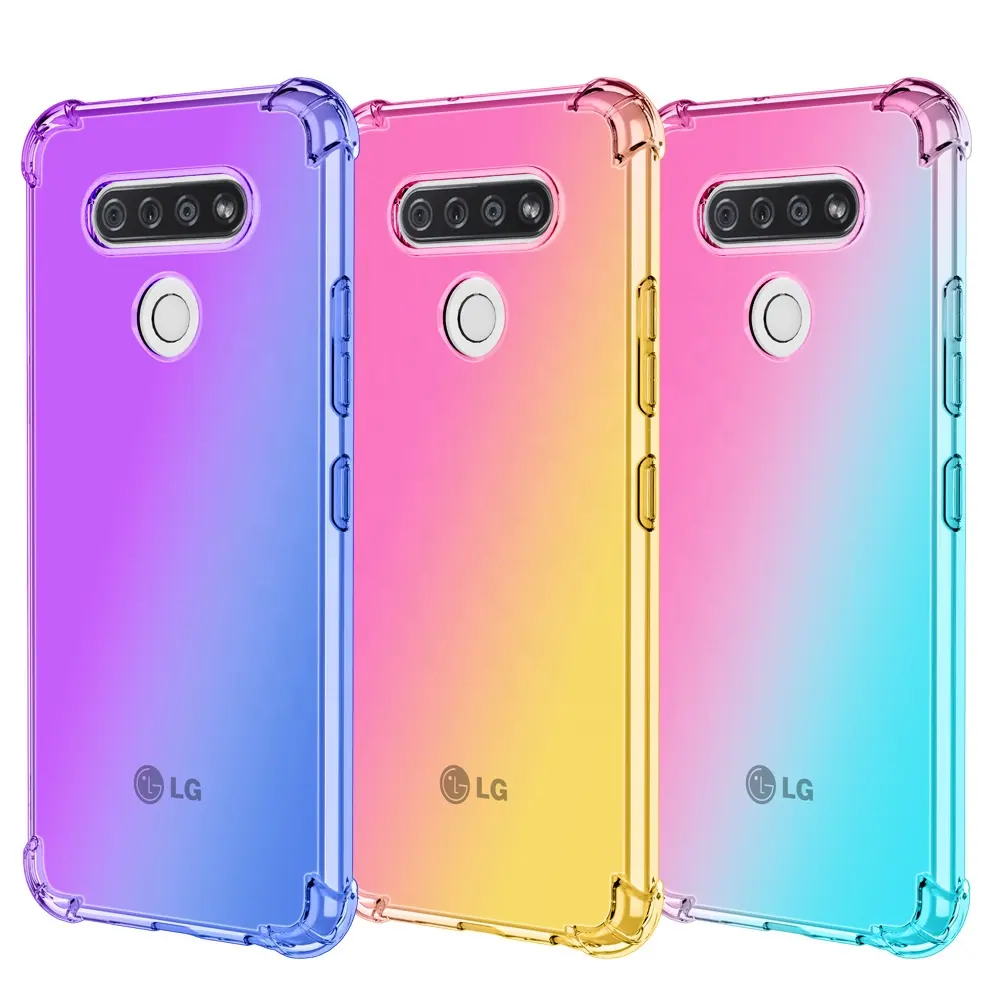 LG K51 K31 Q51 K61 K51S K50 स्टाइलो 6 5 V60 ThinQ एरिस्टो 5 प्लस ग्रेडिएंट मोबाइल फोन केस एंटी-टकराव टीपीयू सुरक्षात्मक कवर