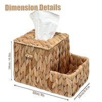 Boîte à mouchoirs en jacinthe d'eau tressée avec couvercle en rotin, boîte à papier hygiénique pour salon domestique, rangement pour distributeur de papier