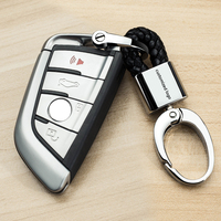 Porte-clés de voiture unisexe en cuir avec anneau en D, tournevis, sangle tressée et corde tressée, logo et couleur personnalisés, haute qualité
