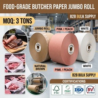 Rouleau de papier boucher rose robuste personnalisé, qualité alimentaire, non ciré, non couché, pour barbecue et fumage de viande