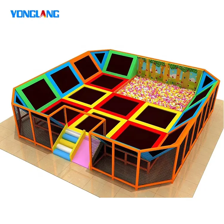 Hoge Kwaliteit Custom Size Zachte Indoor Speeltuin Kinderen Grote Speel Springen Gebied Trampoline Park Voor Kinderen