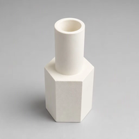Tube hexagonal en céramique d'alumine 95% haute température, support isolant Al2O3, tailles personnalisées
