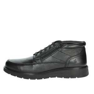 Bottes à lacets pour homme Novaflex Salisano en cuir noir avec fermeture éclair, style travail - Product Image 1
