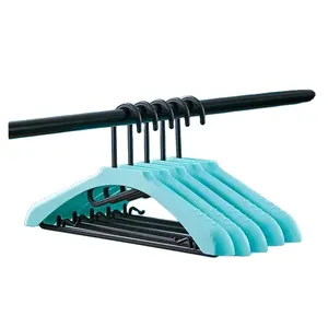 Tiffie Blue 10 Nahtloser Kleiderbügel Home Kleiderbügel Trocken gestell Multi Clip Haken Teleskop Aufbewahrung regal