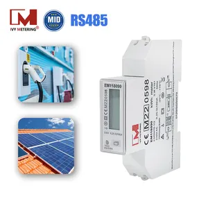 Orta tek fazlı enerji ölçer DIN ray RS485 Modbus akıllı elektrik sayacı baz istasyonu için