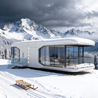 Maison conteneur de 20 pieds, design moderne de villa, hôtel capsule spatiale, éclairage d'ambiance LED, système de commande vocale