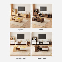 Meubles de maison, centre de table d'angle personnalisé et support TV, table basse moderne en bois massif et noyer pour le salon, vente en gros