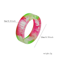 15 bagues rondes en résine acrylique, anneau Transparent et coloré en acétate pour femmes