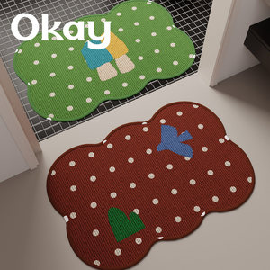 โอเค โนเวลตี้ แผ่นรองอาบน้ำลายผลไม้คู่ สีแดง กันลื่น สำหรับห้องน้ำ ห้องครัว ระเบียง - Product Image 5