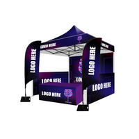 Gazebo extérieur renforcé 13x13 pieds, fiable, protection tout-terrain, pliable facilement, gazebo extérieur accrocheur avec logo personnalisé pour exposition