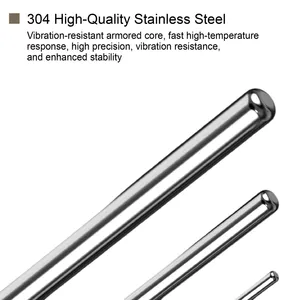 เทอร์โมคัปเปิลชนิด K <span class=keywords><strong>PT100</strong></span> RTD เซ็นเซอร์วัดอุณหภูมิ WRNK-131 หัววัดแบบโค้งงอได้ หุ้มเกราะ ทนทาน ใช้งานในอุตสาหกรรม ทำจากสแตนเลส ทนอุณหภูมิสูง - Product Image 4