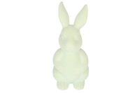 Ornement de lapin de Pâques en polystyrène tenant un oeuf bleu pour la décoration de la maison de printemps