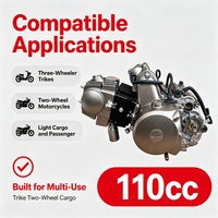 Conjunto de Motor para Triciclo de Carga, 110cc, 4 Tiempos, Refrigerado por Aire, Nuevo, Montaje Horizontal, Embrague Automático para Triciclo de Tres Ruedas