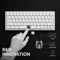 Keyboard Mini Nirkabel Slim Cokelat Desain Terbaru untuk Bisnis, Kantor, Laptop, 78 Tombol, Plastik, USB Type C, dengan Tombol Angka