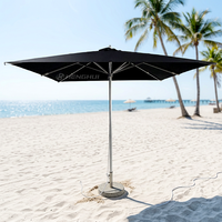 Parasol de marché octogonal commercial de 2,7 m en aluminium, imperméable, avec mât central, pour tables extérieures de restaurant