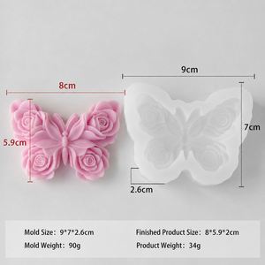 Moule en silicone 3D en forme de papillon, pour la fabrication de bougies et de savons, moulage de résine. Parfait pour la création de bougies de printemps DIY pour créer une ambiance agréable - Product Image 2