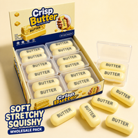 Jouets sensoriels souple anti-stress en forme de bâton de beurre craquant, 12 pièces en boîte de présentation, cadeaux pour soulager le stress