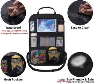 High Quality Adjustable Oxford Fabric Modern <b>Standing</b> Type <b>Car</b> BackSeat Organizer Storage Bag Large Elastic Pockets Foldable - Product Image 2