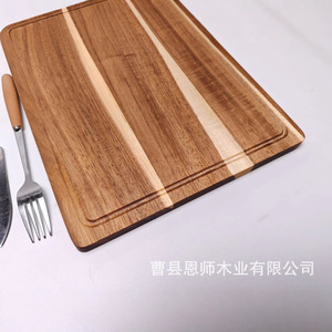 Planche à découper en bois d'acacia transfrontalière, planche à découper en bois massif pour fruits, non peinte, suspendable, planche à découper en bois de mimosa, en bois - Product Image 3