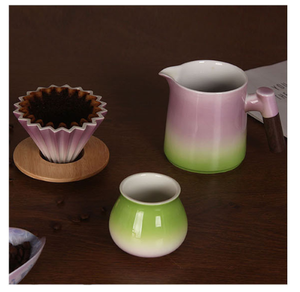 ชุดกาแฟเซรามิก Gradient FruitTone พร้อมดริปเปอร์รูปทรงเค้กโอริกามิ ด้ามจับไม้ และที่เสิร์ฟกาแฟ สำหรับคนรักกาแฟที่บ้าน เหมาะเป็นของขวัญ - Product Image 3