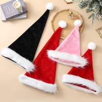 Gorros de Santa Claus de Peluche Multicolores con Pompón de Pelo, Gorro de Navidad para Adultos, Disfraz de Fiesta de Navidad, Decoración, Regalo