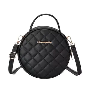 Wholesale New Design PU Trendy Cross body Circular Bag Prismatic Handbag Ladies for Girls Women Travel Hanging