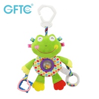 Jouet suspendu en peluche éléphant en peluche mobile en coton doux OEM pour berceau/poussette ensemble de jouets hochet rotatif en plastique musical