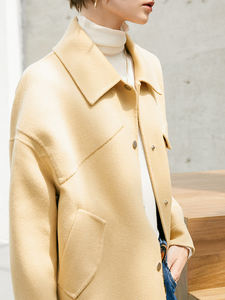 새로운 트렌드 가을과 겨울 여성 샘플 옷깃 두꺼운 단색 겨울 외투 재킷 - Product Image 5