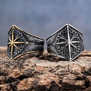 Mecylife Punk Viking đồ trang sức nhẫn Bắc Âu Octagon Sao Knot phong cách gỉ miễn phí thép không gỉ nhẫn cho nam giới bán buôn không thấm nước - Product Image 1