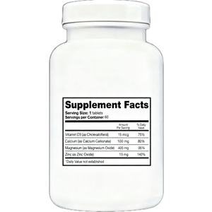 Integratore Alimentare OEM/ODM per Adulti con Calcio, Magnesio e Zinco per il Supporto Immunitario, Confezione da 60 Compresse - Product Image 6