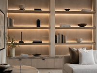 Éclairage LED personnalisé en profilé aluminium pour armoire, étagère, bibliothèque, vitrine, émission double face YBLCFG-25