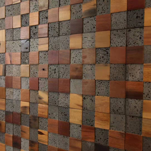 Kiến Trúc Vuông Đá Gỗ Tường Bao Gồm Bảng Trang Trí Nội Thất <span class=keywords><strong>3d</strong></span> Gỗ Tự Nhiên Tường Panel - Product Image 2