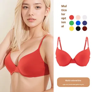 Soutien-gorge confortable et réglable pour femmes, sans armatures, fin, uni, anti-affaissement, pour petite <span class=keywords><strong>poitrine</strong></span>, effet push-up - Product Image 2