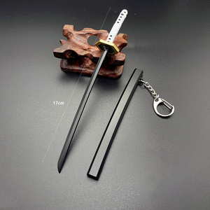 Porte-clés Katana Demon Slayer <span class=keywords><strong>Anime</strong></span> Kimetsu No Yaiba Tanjirou, couteau ninja japonais, mini <span class=keywords><strong>sabre</strong></span> samouraï en fer, jouet cadeau - Product Image 1