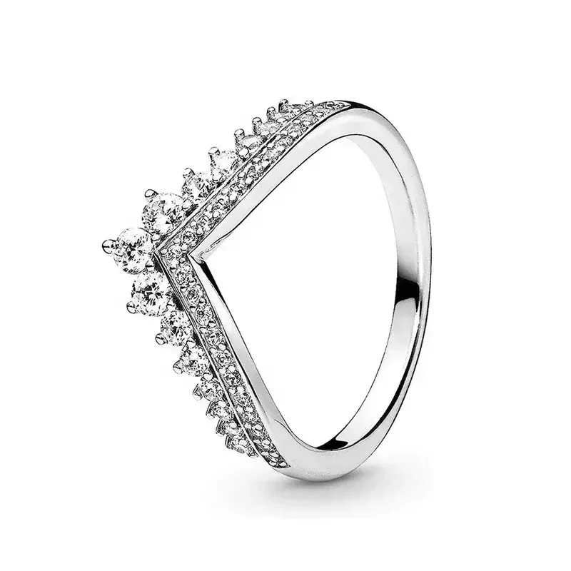 Dazzling Heart-Shaped Crown Ring 925 Sterling Silver Fashionable Light Luxury Charm Ring For Women And Men - Exquisite Gift From