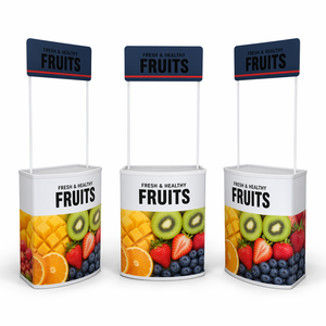 Comptoir promotionnel portable, table pliable, kiosque, présentoir <span class=keywords><strong>de</strong></span> stand <span class=keywords><strong>de</strong></span> salon professionnel, support <span class=keywords><strong>de</strong></span> bannière, présentoir <span class=keywords><strong>de</strong></span> démonstration pour supermarché - Product Image 1