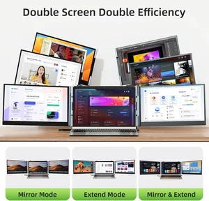 Écran portable triple 14 pouces pour ordinateur portable, FHD 1080P IPS, double écran de voyage, Plug & Play avec Windows/<span class=keywords><strong>Mac</strong></span>/Chrome OS - Product Image 4